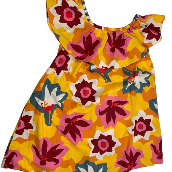 Marlene Floral Ruffle Off Shoulder Dress size L beach summer vibrant - Picture 11 of 16